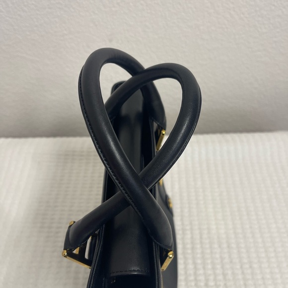 MCM Black Satchel with Gold Accents - Picture 8 of 10